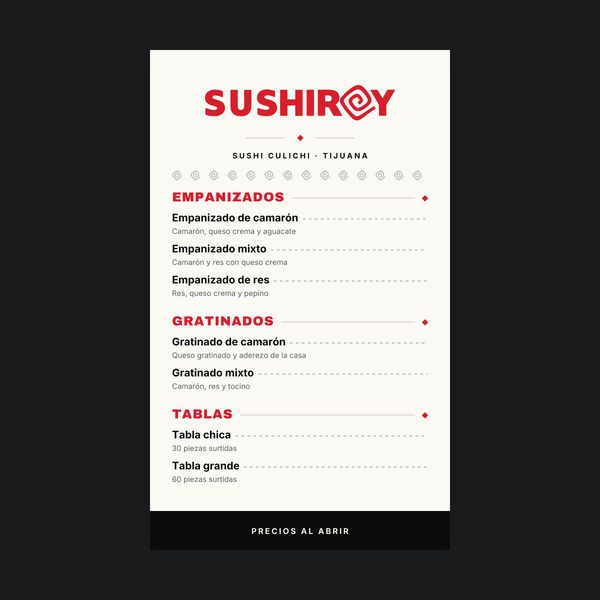 Carta de SushiRoy