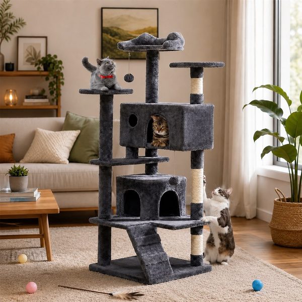 Torre para gatos de TASSBO en una sala